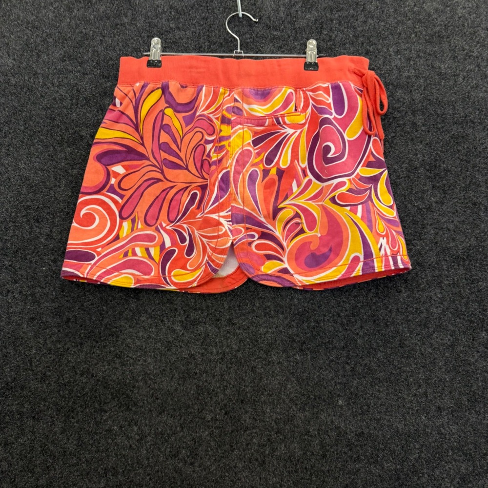 Psychedelic Swirl Print Jersey Shorts Orange Pink Purple Retro Summer Beach